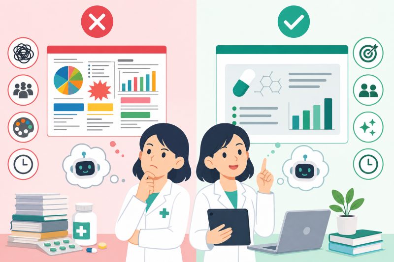 藥師使用 AI 做簡報時常見的錯誤與正確做法｜藥師運用Ai進行資料呈現、簡報設計 說明圖